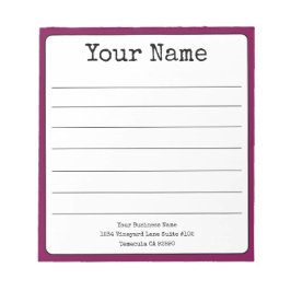 Einfache Weinfarbe Retro Fügen Sie Ihren Namen Lin Notizblock