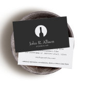 Einfache Weinflasche Logo Sommelier Schwarz Visitenkarte