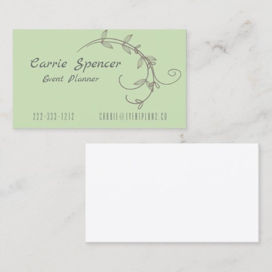 Einfache Weinkarte Visitenkarte (Vorne/Hinten)