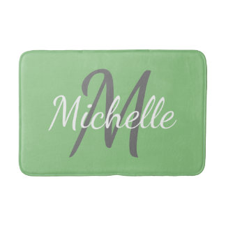 Einfache Weise: Fett Typografie und Name Monogramm Badematte