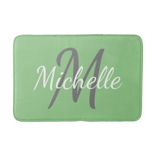 Einfache Weise: Fett Typografie und Name Monogramm Badematte (Vorderseite)