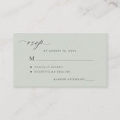 Einfache Weise grüne Hochzeit RSVP Begleitkarte (Vorderseite)