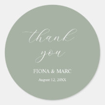 Einfache Weise grüne Kalligrafie Hochzeitsticker