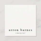 Einfache Weiß Moderne Beruflich Minimalistisch Quadratische Visitenkarte (Vorderseite)