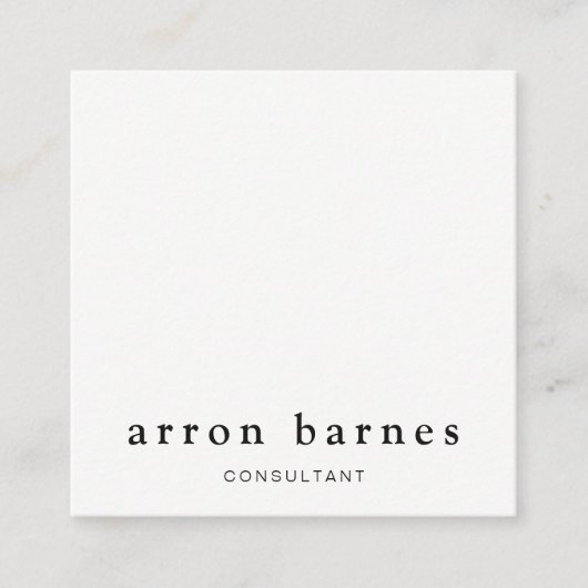 Einfache Weiß Moderne Beruflich Minimalistisch Quadratische Visitenkarte (Vorderseite)