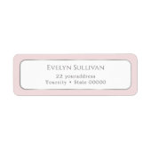 Einfache, weiß-pink-silberne Rücksendeadresse (Vorne)