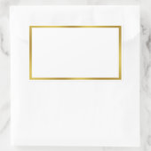 Einfache Weiß- und Goldgrenze Rechteckiger Aufkleber (Tasche)