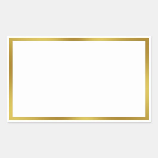 Einfache Weiß- und Goldgrenze Rechteckiger Aufkleber (Vorderseite)