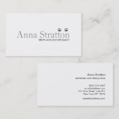 Einfache Weißaugen und Brows Salon und Wellness-Ce Visitenkarte (Vorne/Hinten)