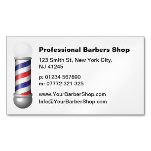 Einfache weiße Barbershop-Pol-Stange Visitenkarte Magnetische Visitenkarte
