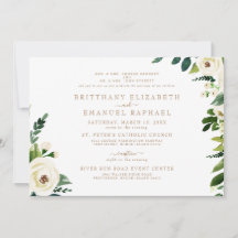 Einfache Weiße Beide Eltern Gold Text Hochzeit