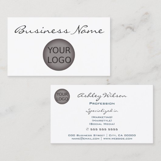 Einfache weiße, benutzerdefinierte Logos und Farbe Visitenkarte (Vorne/Hinten)