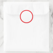 Einfache weiße Blank mit Red Border Classic Runde Runder Aufkleber (Tasche)