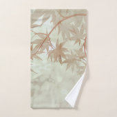 Einfache, weiße Blätter Wasserfarben Kunstwerke | Badhandtuch Set (Handtuch)