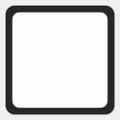 Einfache weiße Blende mit schwarzer Grenze Quadratischer Aufkleber (Vorderseite)