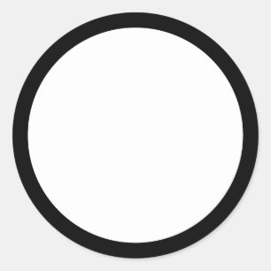 Einfache weiße Blende mit schwarzer Grenze Runder Aufkleber