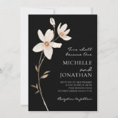 Einfache weiße Blume auf Christlicher Hochzeit Einladung (Vorderseite)