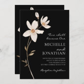 Einfache weiße Blume auf Christlicher Hochzeit Einladung (Vorne/Hinten)