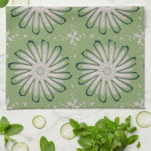 Einfache weiße Blume Geschirrtuch (Gefaltet)