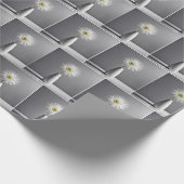 Einfache weiße Blume in Vase Geschenkpapier (Ecke)