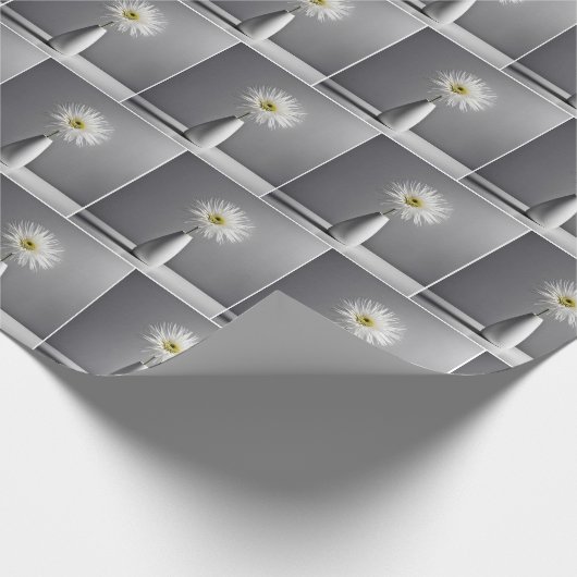 Einfache weiße Blume in Vase Geschenkpapier (Ecke)