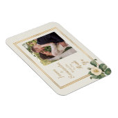 Einfache weiße Blume | Kundenspezifisches Foto Vie Magnet (Rechte Seite)