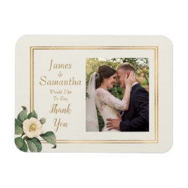 Einfache weiße Blume | Kundenspezifisches Foto Vie Magnet