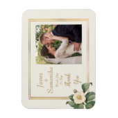 Einfache weiße Blume | Kundenspezifisches Foto Vie Magnet (Vertikal)