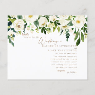 Einfache weiße Blumen- und Goldhochzeit