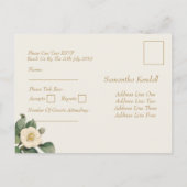 Einfache Weiße Blütenrippe | Hochzeitsrottkarte Einladungspostkarte (Rückseite)