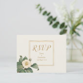 Einfache Weiße Blütenrippe | Hochzeitsrottkarte Einladungspostkarte (Stehend Vorderseite)