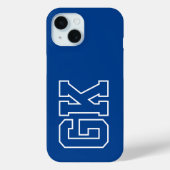 Einfache weiße College-Varsity-Monogramm-Initialen Case-Mate iPhone Hülle (Rückseite)