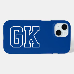 Einfache weiße College-Varsity-Monogramm-Initialen Case-Mate iPhone Hülle