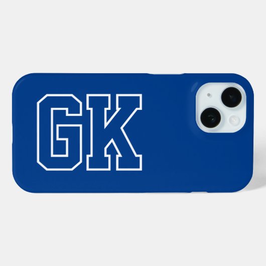 Einfache weiße College-Varsity-Monogramm-Initialen Case-Mate iPhone Hülle (Rückseite (Horizontal))