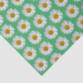 Einfache Weiße Daisy-Blume-Muster Grün Seidenpapier (Ausschnitt)