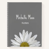 Einfache Weiße Daisy Botanisches Personalisiert Gr Notizblock (Vorderseite)