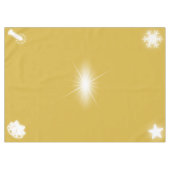 Einfache weiße Dekoration Weihnachten auf Gold | Tischdecke (Vorderseite (Horizontal))