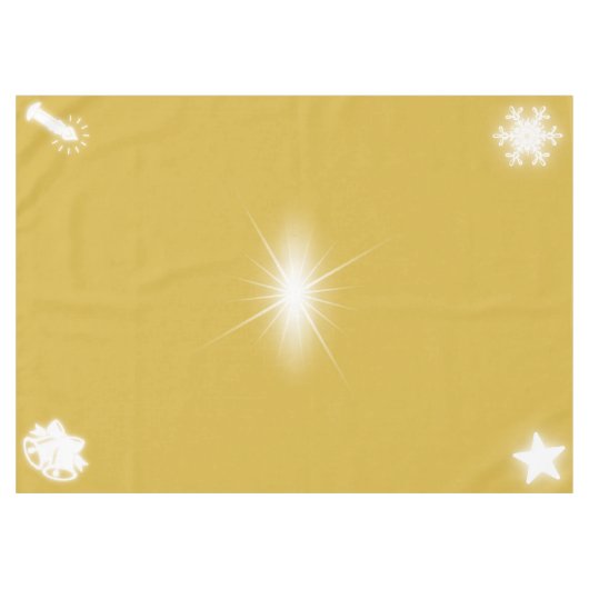 Einfache weiße Dekoration Weihnachten auf Gold | Tischdecke (Vorderseite (Horizontal))