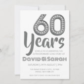 einfache weiße Einladungen zum 60. Hochzeitstag (Vorderseite)