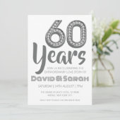 einfache weiße Einladungen zum 60. Hochzeitstag (Stehend Vorderseite)
