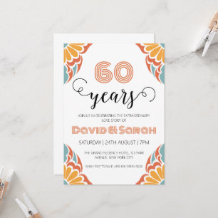 einfache weiße Einladungen zum 60. Hochzeitstag