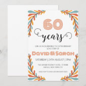 einfache weiße Einladungen zum 60. Hochzeitstag (Vorne/Hinten)