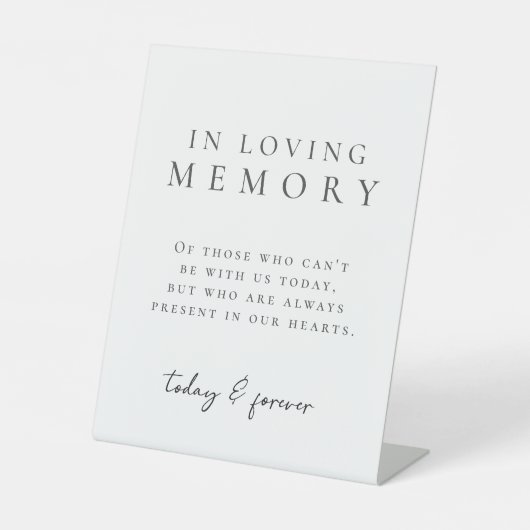Einfache, weiße Eleganz in der Erinnerung Sockelschild (Vorderseite)