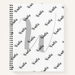 Einfache weiße Farbe - Anfangsname Mit Monogramm Notizblock