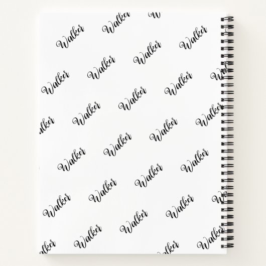 Einfache weiße Farbe - Anfangsname Mit Monogramm Notizblock (Rückseite)