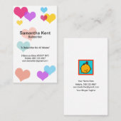 Einfache, weiße Farbschattierungen Herz Babysitten Visitenkarte (Vorne/Hinten)