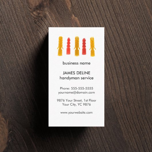 Einfache weiße Farbtupfer Handyman Service Visitenkarte