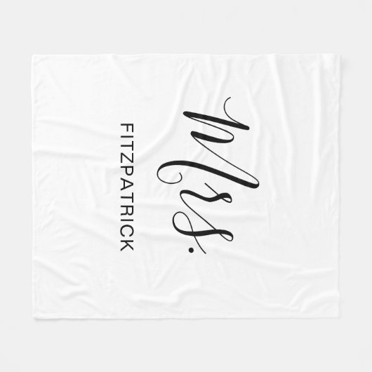 Einfache weiße Frau Nachname Wedding Bride neu ver Fleecedecke (Vorderseite (Horizontal))