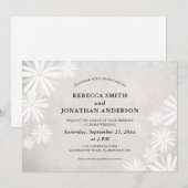 Einfache Weiße Gänseblümchen Rustikale Hochzeit Einladung (Vorne/Hinten)
