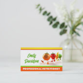 Einfache weiße, gelbe und orangefarbene, gesunde L Visitenkarte (Stehend Vorderseite)